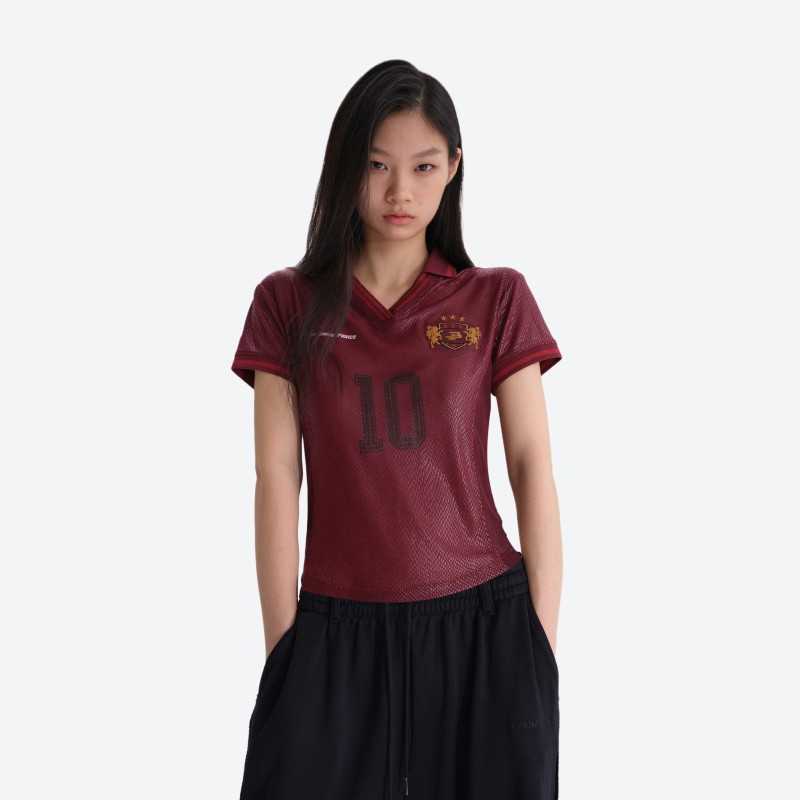 No. 10 Snake‑print Sheer Top